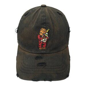 Muka Henny Bottle Groot Distressed Faded Adjustable Cap Trucker Baseball Hat